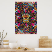 Poster Motif de crânes de sucre (Cuisine)