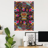 Poster Motif de crânes de sucre (Bureau à domicile)