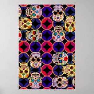 Poster Motif de crânes de sucre