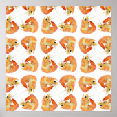 Poster motif de crevettes Abstrait (Devant)