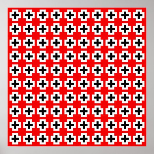 Poster Motif de croix géométriques (Devant)