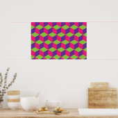 Poster Motif de cube géométrique (Cuisine)