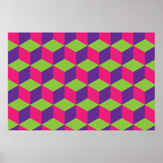 Poster Motif de cube géométrique