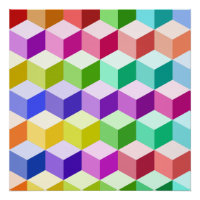 Motif de cube multicolore