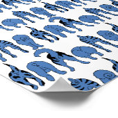 Poster Motif de Culs de Chien Bleu (Coin)