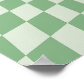 Poster Motif de damier distordu vert (Coin)