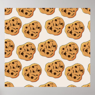 Poster Motif de dessin animé de cookies à main