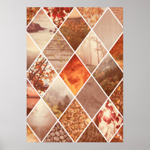 Poster Motif de diamant d'automne