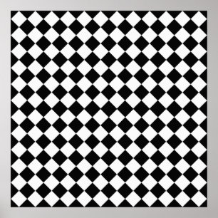 Poster Motif de diamants noir et blanc par Shirley Taylor