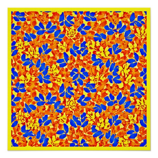 Poster Motif de feuillage couleur chic (Devant)