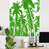 Poster Motif de feuille. Palmiers tropicaux (Bureau à domicile)