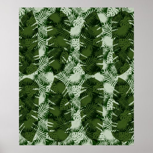 Poster motif de feuilles motif de feuilles de bananier (Devant)