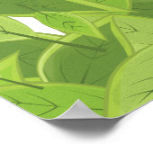 Poster Motif de feuilles vertes (Coin)