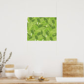 Poster Motif de feuilles vertes (Cuisine)