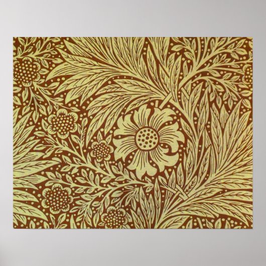 Poster Motif de fleur antique Marigold William Morris (Devant)