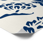 Poster Motif de fleur de chrysanthème William Morris (Coin)
