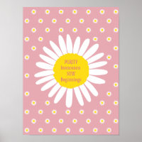 Motif de fleur de marguerite - Citation de pureté,