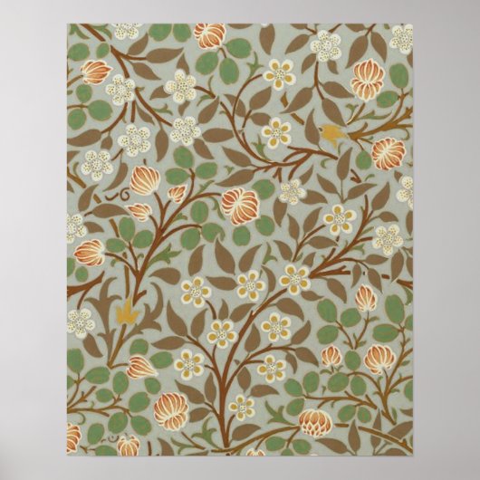 Poster Motif de fleur de trèfle d'art de William Morris (Devant)