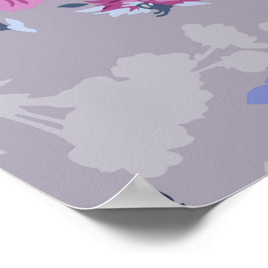 Poster motif de fleur dessin textile illustration art, ba (Coin)