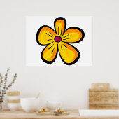 Poster Motif de fleur jaune (Cuisine)