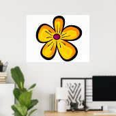 Poster Motif de fleur jaune (Bureau à domicile)