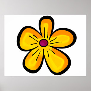 Poster Motif de fleur jaune