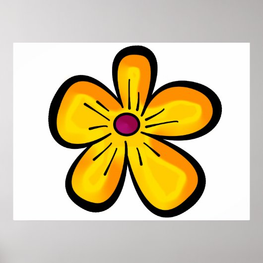 Poster Motif de fleur jaune (Devant)