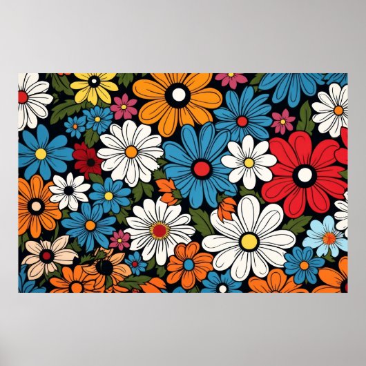 Poster Motif de fleur marguerite (Devant)