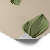 Poster motif de fleur marron sur fond bleu (Coin)