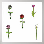 Poster Motif de fleurs (Devant)