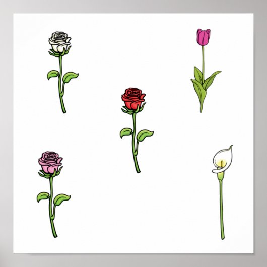 Poster Motif de fleurs (Devant)