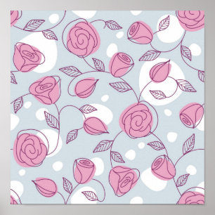 Poster Motif de fleurs