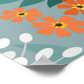 Poster Motif de fleurs à main colorée (Coin)