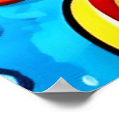 Poster Motif de fleurs abstraites colorées (Coin)