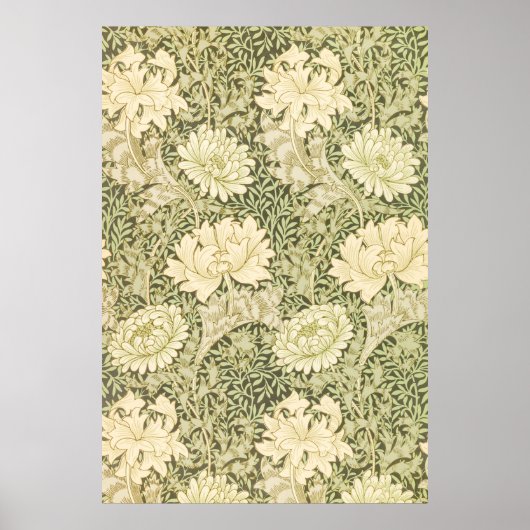 Poster Motif de fleurs de Chrysanthemum (par William Morr (Devant)
