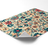 Poster Motif de fleurs de printemps de Bohême (Coin)