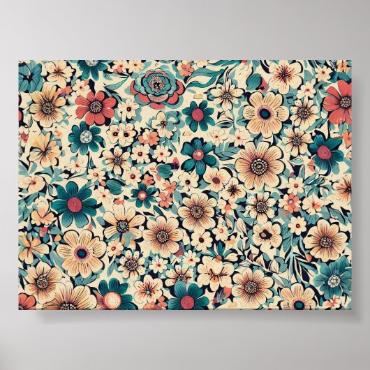 Poster Motif de fleurs de printemps de Bohême (Devant)