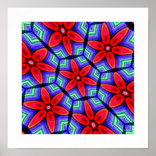 Poster Motif de Fleurs de tissus rouges (Devant)