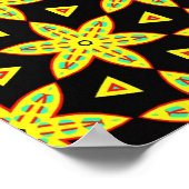 Poster Motif de fleurs géométrique (Coin)