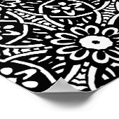 Poster Motif de fleurs géométrique (Coin)