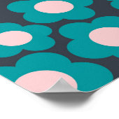 Poster Motif de fleurs hippie rose pâle (Coin)