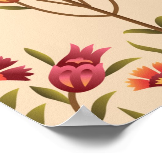 Poster motif de fleurs mughless transparent (Coin)