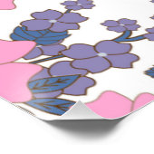 Poster Motif DE FLEURS ROSE ET PURPLE (Coin)