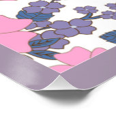 Poster Motif DE FLEURS ROSE ET PURPLE (Coin)