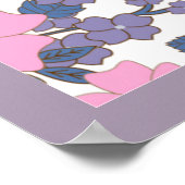 Poster Motif DE FLEURS ROSE ET PURPLE (Coin)