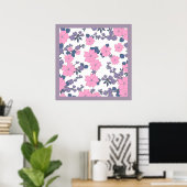 Poster Motif DE FLEURS ROSE ET PURPLE (Bureau à domicile)