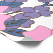 Poster Motif DE FLEURS ROSE ET PURPLE (Coin)