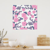 Poster Motif DE FLEURS ROSE ET PURPLE (Cuisine)