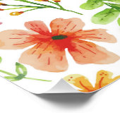 Poster Motif de fleurs roses à l'aquarelle (Coin)