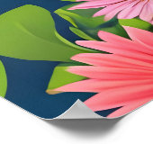 Poster motif de fleurs roses, style rétro (Coin)